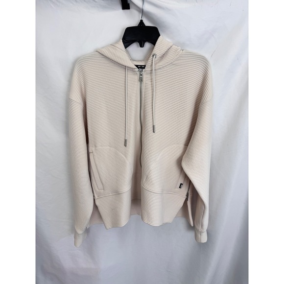 DKNY‎ Sport Ribbed Full Zip Hoodie Athleisure Jacket Comfy Warmth Medium - Picture 2 of 6